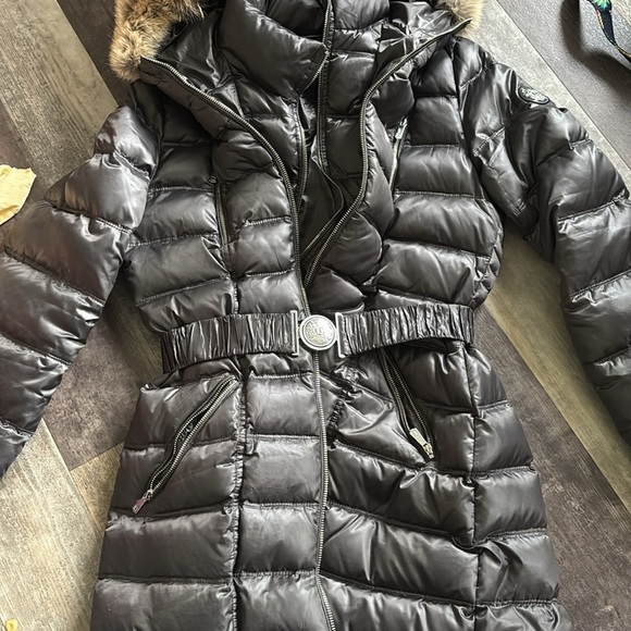 DAWN LEVY ALICIA FUR HOODED COAT SIZE sm - Picture 2 of 5